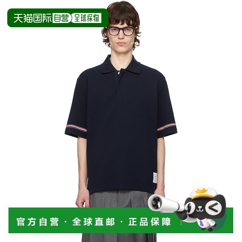 潮奢 Thom Browne 汤姆 布朗 男士 海军蓝 Rugby Polo 衫 MJP209A