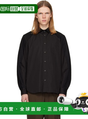 1h可退 潮奢 Sacai 男士 黑色衬衫 2603934M black黑色 舒适时尚