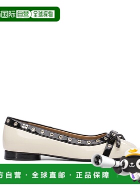 GANNI 女士芭蕾乐福鞋 S2929135 SS2025 白色 Eyelets Bow Baller