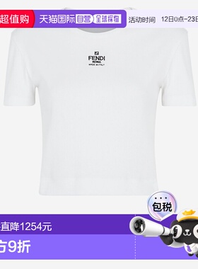 FENDI 女士T恤 FS8110ANQMF0ZNM SS2026 白色 White stretch cott