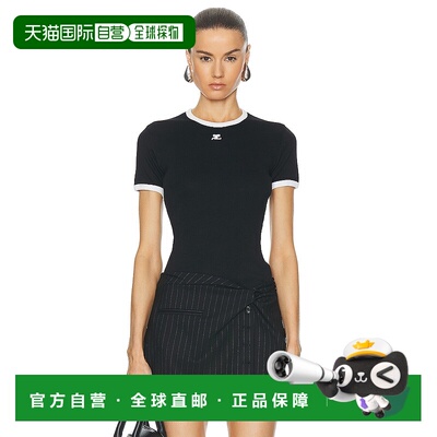 1h可退 潮奢 Courreges 女士 Reedition 撞色T恤 VESJTS017JS0070