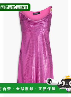 1h可退 潮奢 versace 范思哲 女士 精饰垂褶针织迷你连衣裙 10091