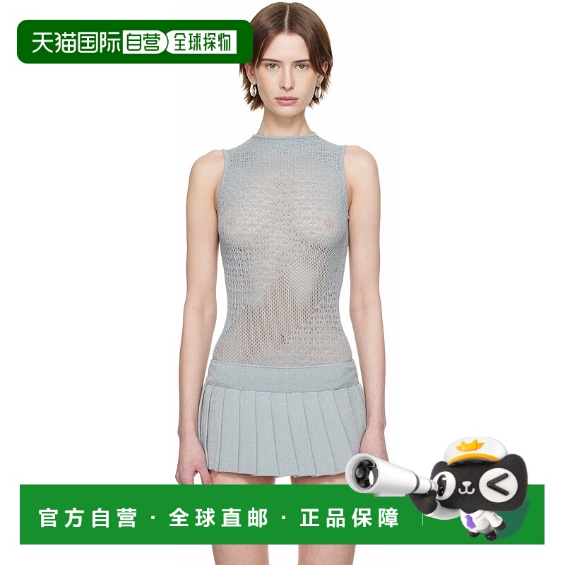 1h可退 潮奢 ISABOULDER 女士 蓝色 Rib-Knit Halter 连体衣 RS25
