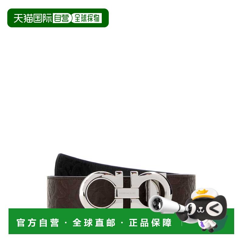 潮奢 Salvatore Ferragamo 菲拉格慕 男士 棕色皮革双面皮带 6755