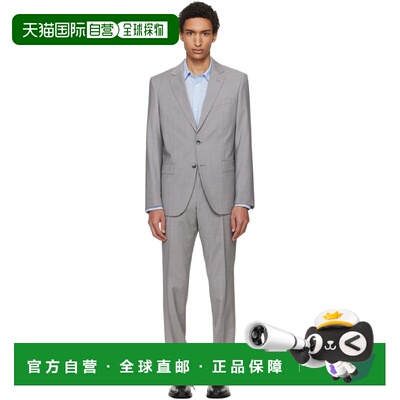 BOSS 波士 男士 灰色 Slim-Fit Virgin Wool 西服套装 5056181907