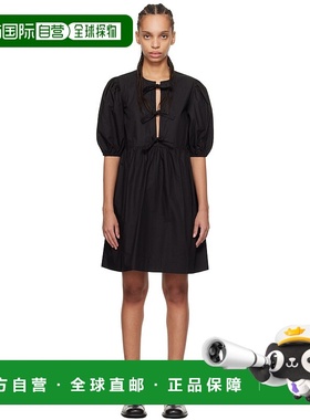 1h可退 潮奢 GANNI 甘尼 女士 黑色 Cotton Poplin Tie String 连