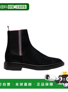 THOM BROWNE 男士靴子 MFB249BL0037001 AW2025 黑色切尔西靴男靴