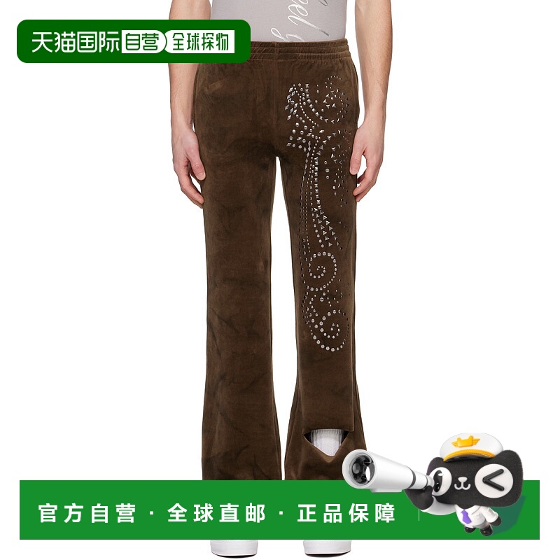 1h可退 潮奢 Praying 男士 棕色 Flared 运动裤 PRAY24008Brown