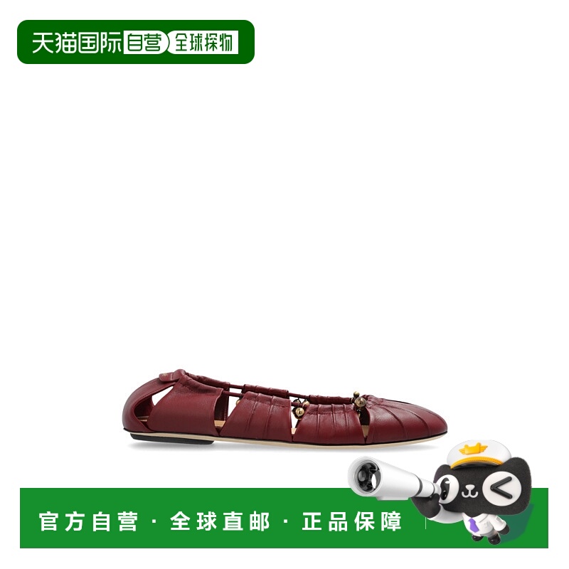 1h可退 CHLOÉ 女士芭蕾乐福鞋 CHC25S08JQL610 SS2025 酒红色 Bal