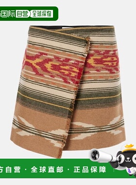 1h可退 潮奢 ISABEL MARANT 女士 Adelaide 流苏羊毛混纺迷你半身