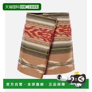 1h可退 潮奢 ISABEL MARANT 女士 Adelaide 流苏羊毛混纺迷你半身