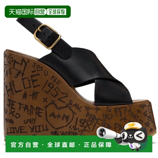 蔻依 女士 凉鞋 潮奢 CHC24A02Y Wedge Chloe Maxime 1h可退 黑色