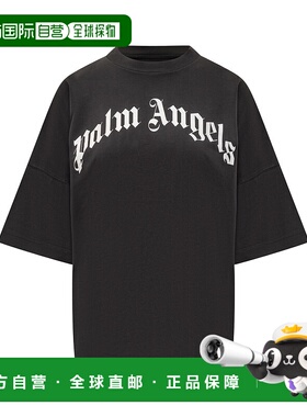 1h可退 潮奢 Palm Angels 棕榈天使 女士 黑色 Curved Logo Over