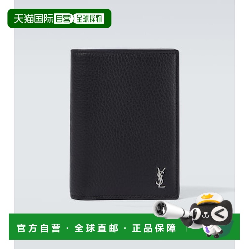 1h可退 潮奢 Saint Laurent 圣罗兰 男士 Cassandre 皮革二摺钱包