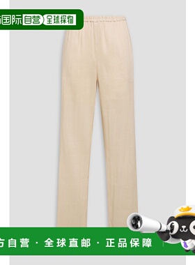 1h可退 潮奢 LOULOU STUDIO 女士 Amata 亚麻真丝混纺直筒裤 AMAT