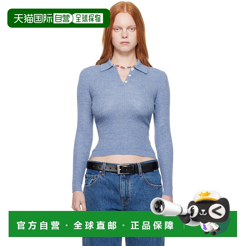 潮奢 Guest in Residence 女士 蓝色 LS Shrunken Polo 衫 W25611