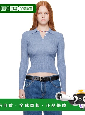 1h可退 潮奢 Guest in Residence 女士 蓝色 LS Shrunken Polo 衫