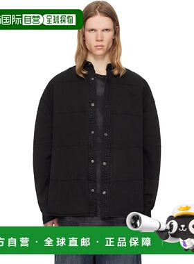 1h可退 潮奢 Juun.J 男士 黑色 Horizontal Stitched 牛仔衬衫 JC