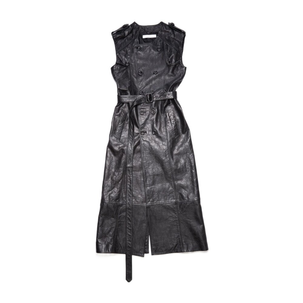 ACNE STUDIOS 女士连衣裙 A70119900 SS2022 黑色 双排扣无袖大衣