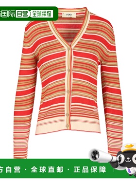 FENDI 女士针织衫 FZE527AUZQF1SAZ AW2025 红色 Striped Silk An