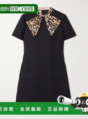 1h可退 潮奢 valentino 华伦天奴 女士 黑色羊毛混纺连衣裙 7B3VA