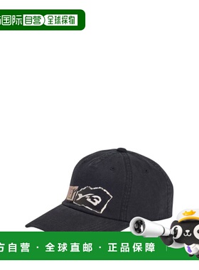 Y-3 男士帽子 KD0179BLACK SS2026 黑色 LOGO PRINT BASEBALL HAT