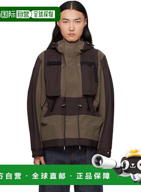 1h可退 潮奢 Sacai 男士 棕色 & 卡其色 Suiting Bonding Grosgra