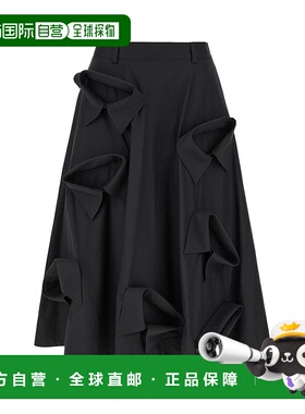 1h可退 潮奢 Moschino 莫斯奇诺 女士 黑色弹力棉质半身裙 010105