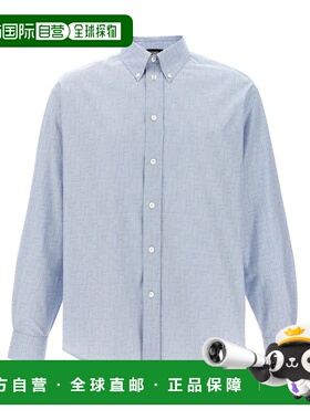 FENDI 男士衬衫 FS1308ATM1F0U3X AW2024 蓝色 'Angel' shirt