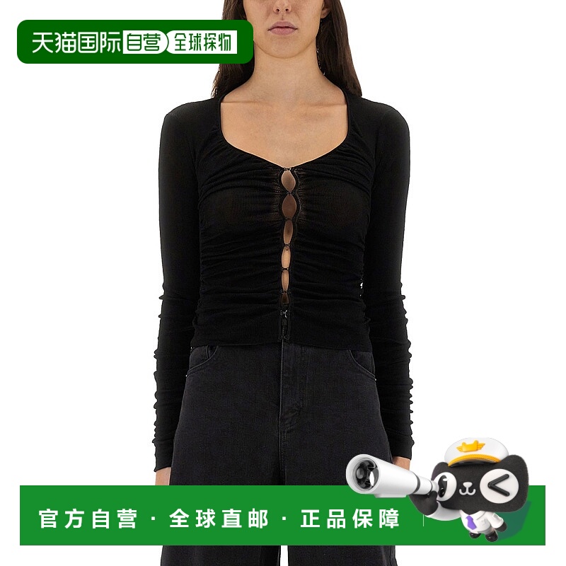 1h可退 潮奢 Self-Portrait 女士 粘胶纤维针织上衣 PF25098TBBLA