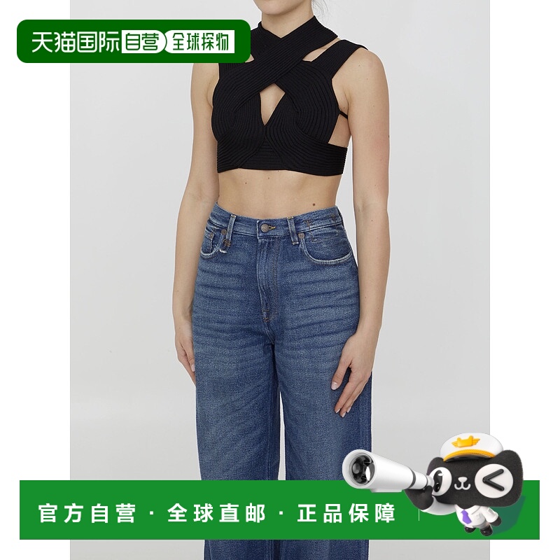 1h可退 BALMAIN 女士衬衫 AF1AB280KD890PA AW2023 黑色 Geometri