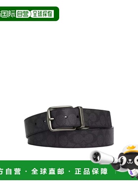 COACH 男士腰带 CY982QBMI5 SS2024 蔻驰 黑色双面腰带