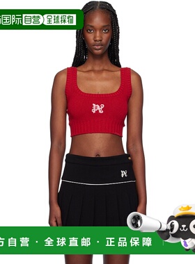 1h可退 潮奢 Palm Angels 棕榈天使 女士 红色花押字背心 PWHR003