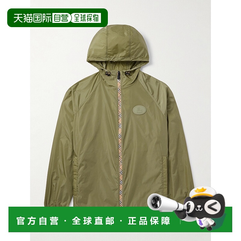 1h可退 潮奢 Burberry 巴宝莉 男士 Logo-Appliqued 连帽紧身夹克
