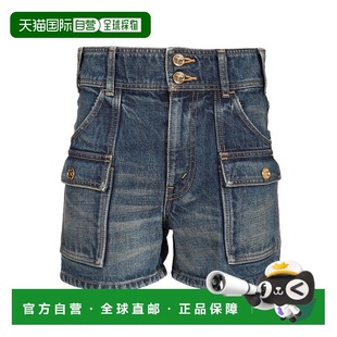 女士休闲裤 腰带环牛仔短裤 RP06N930F07DU 蓝色 AW2025 CELINE