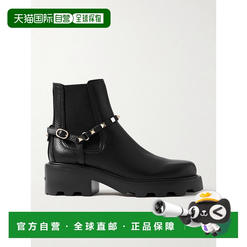 1h可退 潮奢 Valentino 华伦天奴 女士 黑色皮质短靴 7W2S0KU2RWA