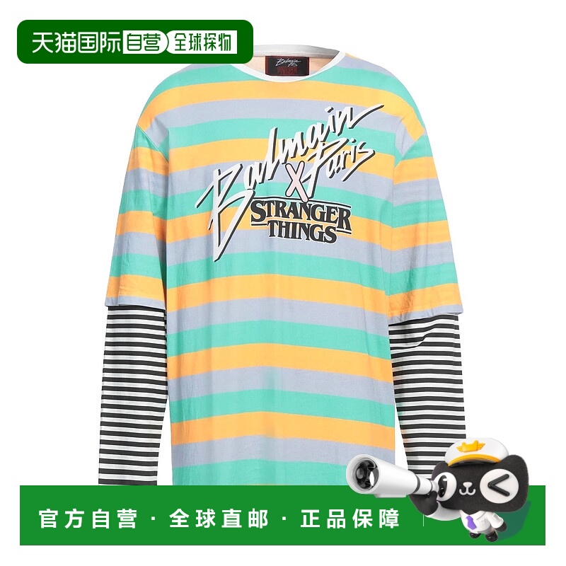 1h可退 潮奢 Balmain 巴尔曼 男士 T恤 blue蓝色 舒适时尚
