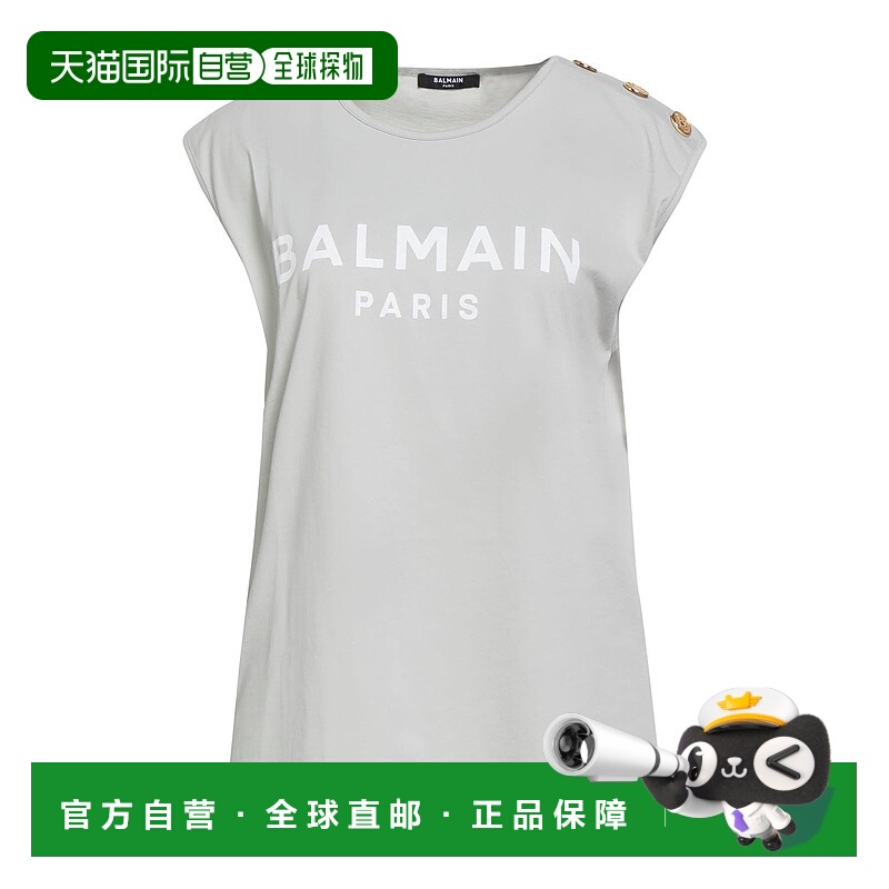 1h可退 潮奢 Balmain 巴尔曼 女士 T恤 grey灰色 舒适时尚