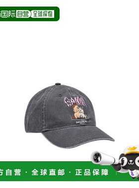 GANNI 女士帽子 B3020094252 SS2026 灰色 图案棒球帽