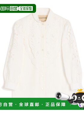 VALENTINO 女士衬衫 BAB8209VN0BO SS2026 白色 刺绣衬衫
