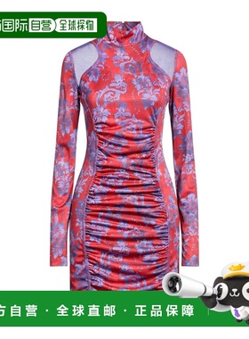 1h可退 潮奢 versace 范思哲 女士 短款连衣裙 red红色 舒适时尚