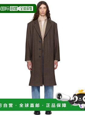 1h可退 潮奢 HUGO 雨果 男士 棕色 Regular-Fit Concealed Closur