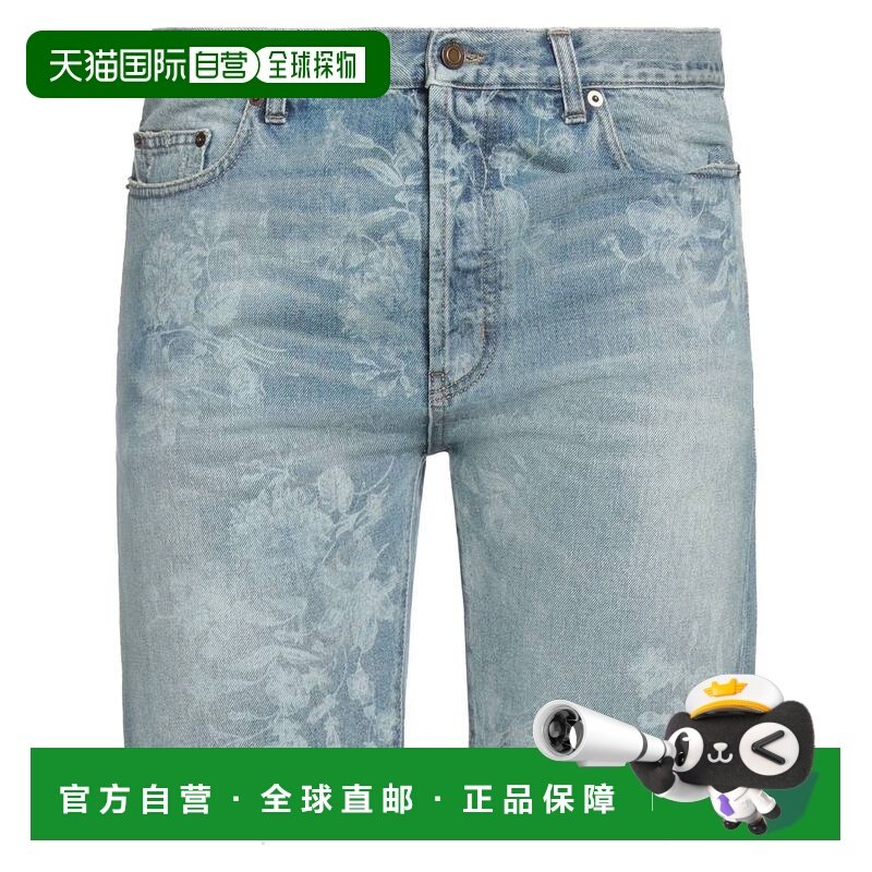1h可退 潮奢 Saint Laurent 圣罗兰 男士 牛仔短裤直筒裤,男装,牛仔裤,淘宝优惠券,粉丝福利购,淘宝优惠卷