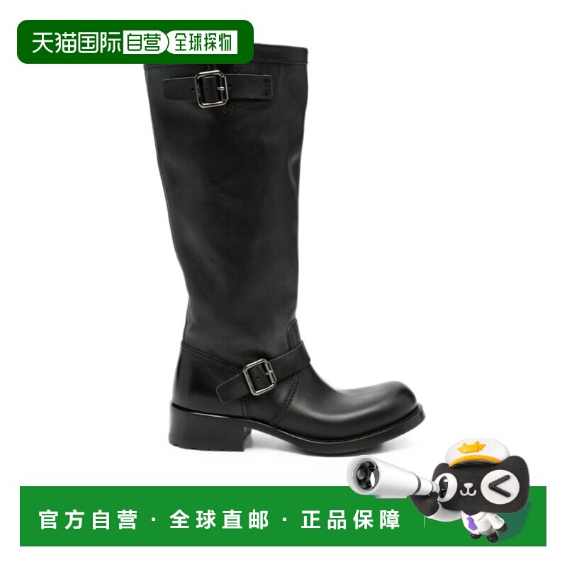 PRADA 女士靴子 1W412OV69F040F0002 AW2026 黑色 圆头长筒靴图片