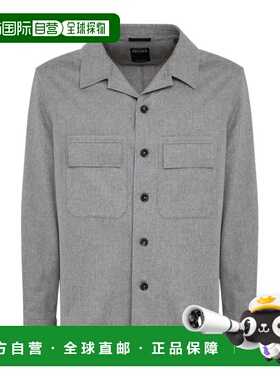 ZEGNA 男士衬衫 UEV46A8SOT6B052  AW2024 杰尼亚灰色长袖衬衫