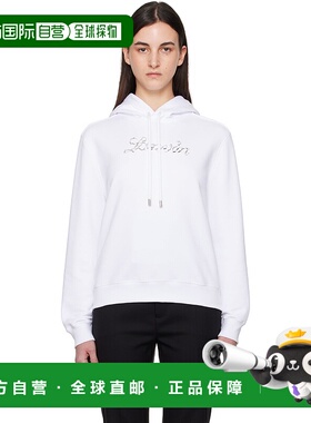 1h可退 潮奢 Lanvin 朗雯 女士 白色 Bead Embroidered 连帽衫 RW