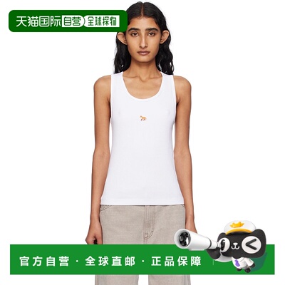 1h可退 潮奢 MAISON KITSUNE 女士 白色 Baby Fox Ribbed 背心 PW