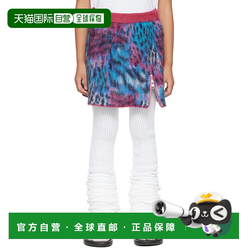 1h可退 潮奢 Doublet 女童 蓝色豹纹儿童短裙童装 22AWK87KN99