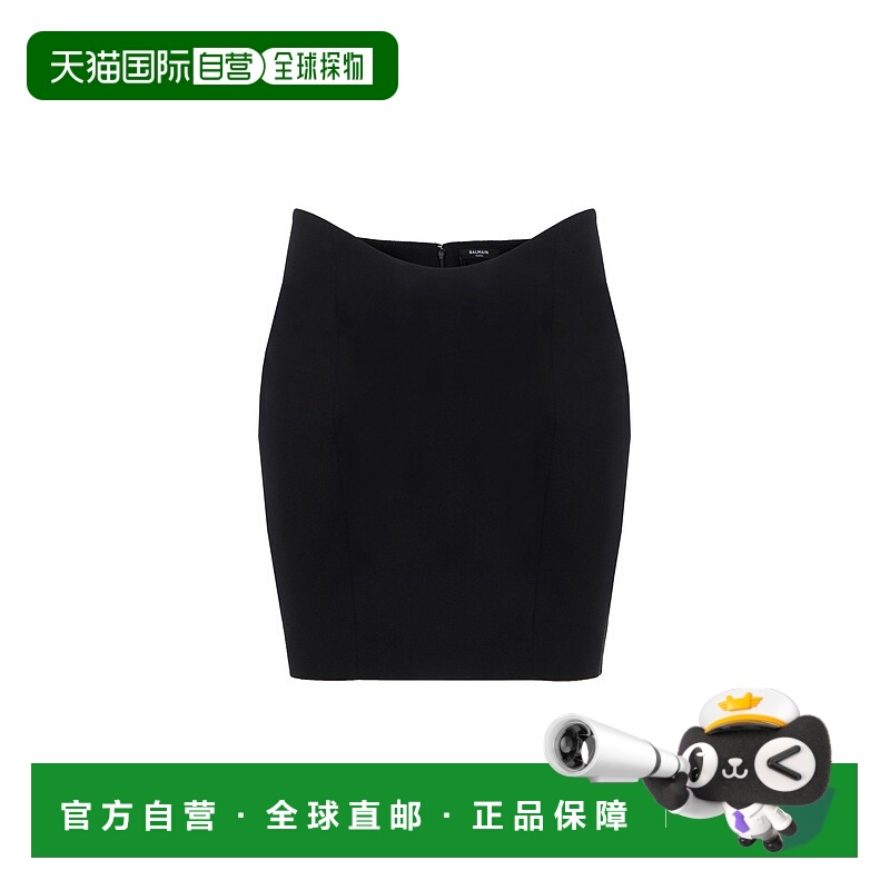 1h可退 BALMAIN 女士半身裙 XF0LB394WB050PA AW2022 黑色 BALMAI