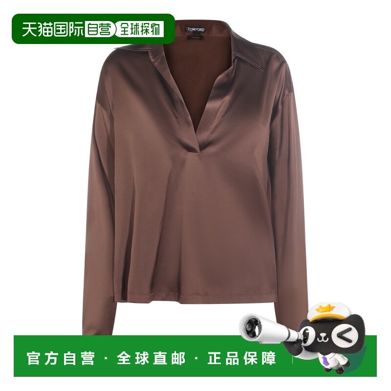 1h可退 潮奢 Tom Ford 汤姆 福特 女士 棕色真丝Polo衫 TS2144FAX,女装/女士精品,POLO衫,淘宝优惠券,粉丝福利购,淘宝优惠卷